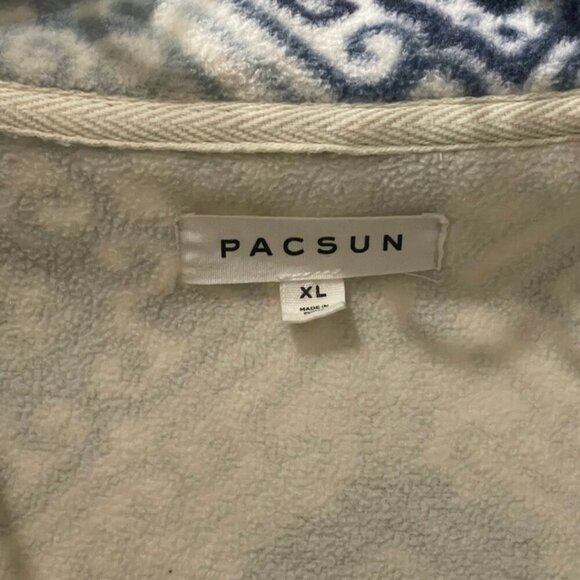 Pacsun Y2K 90’s PULLOVER FLLECE HIPPIE RETRO SZ XL BLUE(IVORY AESTHETIC CORE - Picture 2 of 15